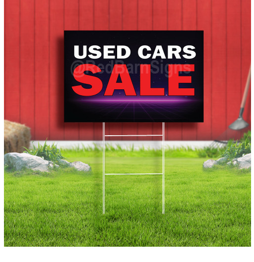 Used Cars Sale Coroplast Sign Plastic Indoor Outdoor Yard Sign