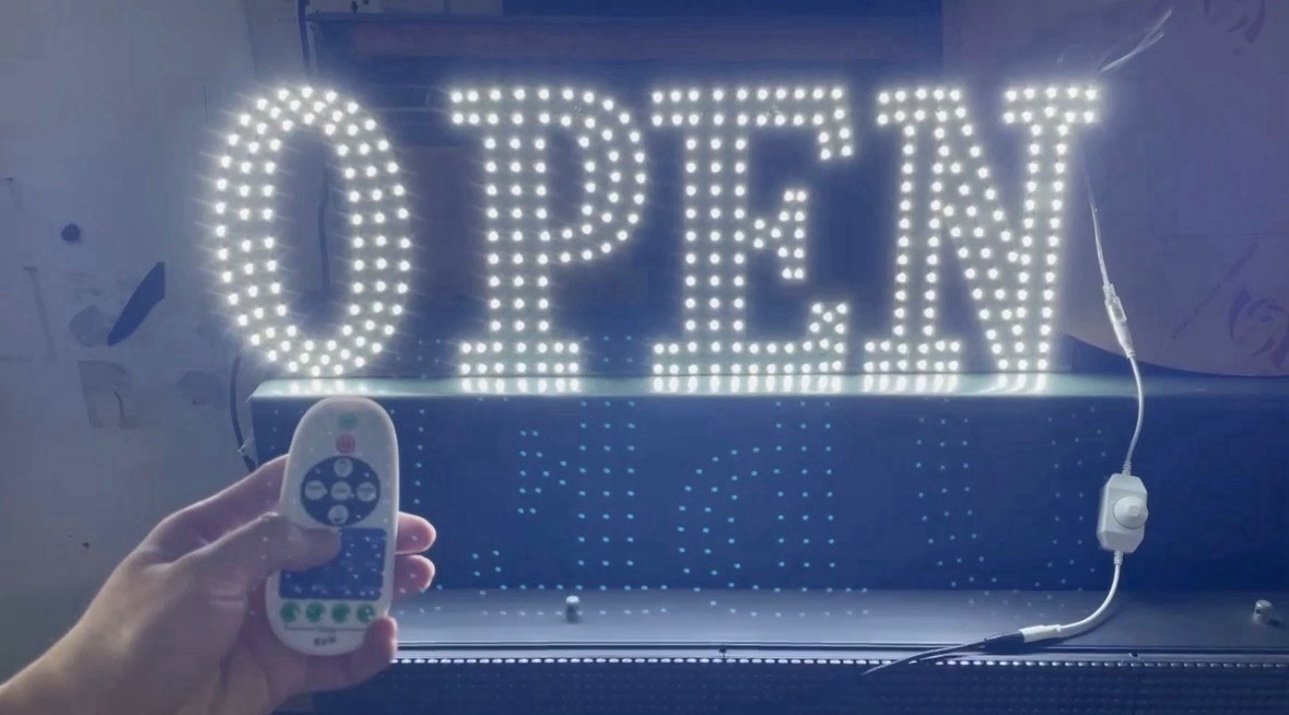 40″X 14″ Large LED Open Sign with Remote Control High Bright Visibility Business