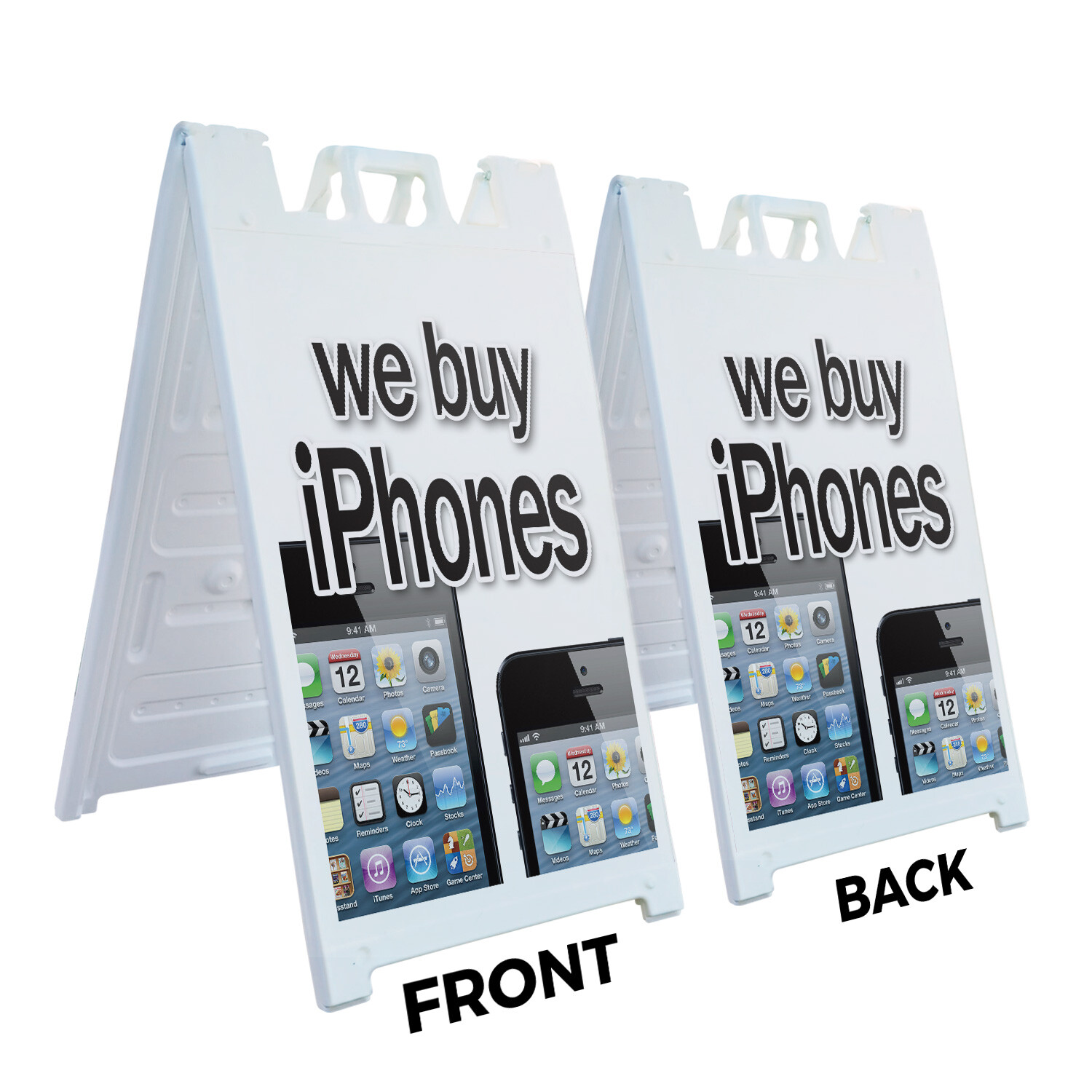 A-frame Sidewalk We Buy Iphones 24″ x 36″ Double Sided A-Frame Sidewalk Sign