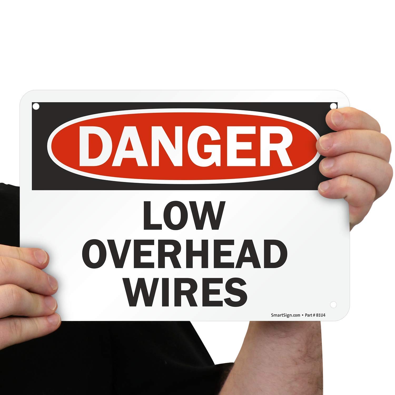 Danger Low Overhead Wires Sign 7×10 Inch Aluminum Electric Safety Warning