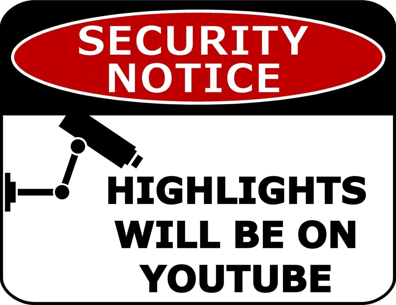 Flashing Blinking Red LED Laminated Funny Sign Security Notice Highlights Will