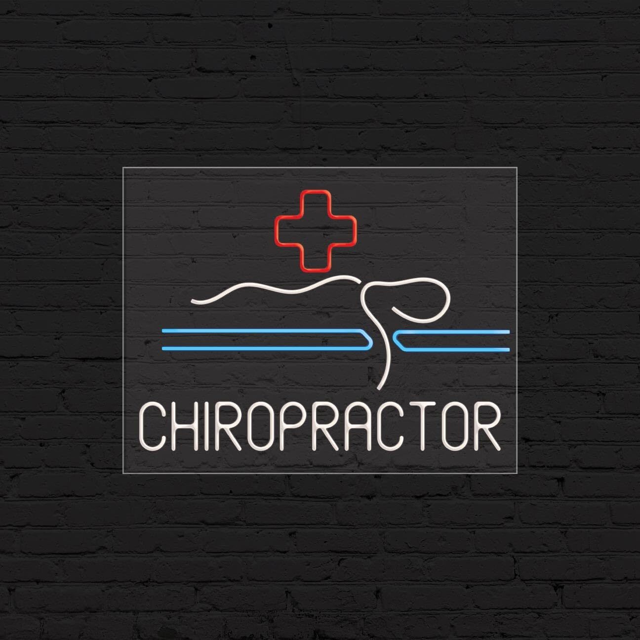 Chiropractor Sign for Business Displays | LED Flex Neon | 31″W x 24″H x 1″D