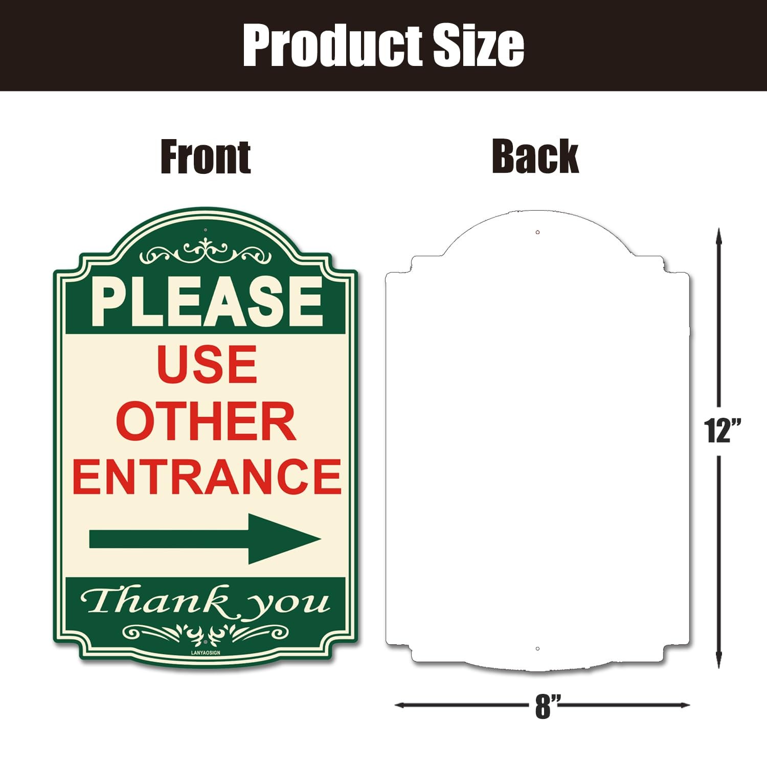 2 Pack Please Use Other Entrance Right Arrow Sign,Composite Outdoor 12×8 Inch…