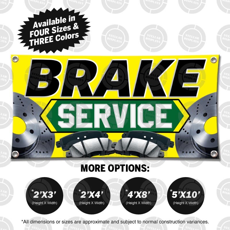 Brake Service Banner Open Sign Mechanic Auto Repair Shop Display Car Fix Tune Up