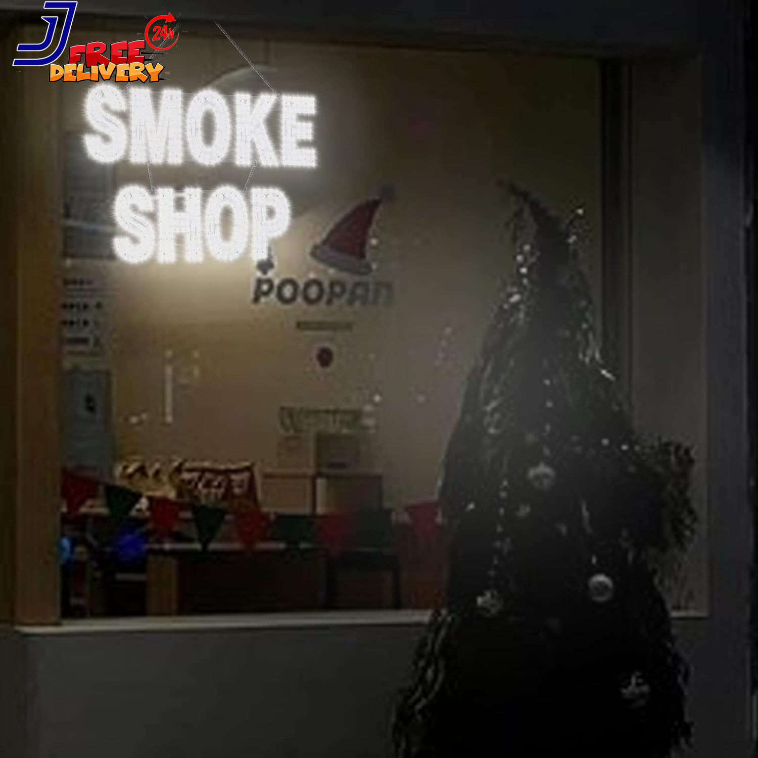 30″x20″ LED Smoke Shop Sign Bright White High Visibility for Retail Display
