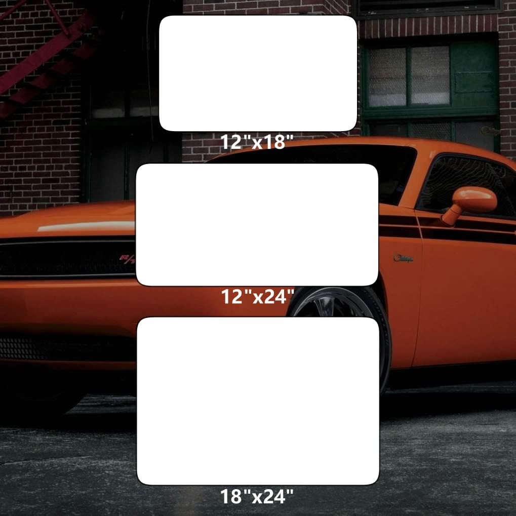 “Blank Car Door Magnets 18×12″” 2-Pack DIY Vehicle Sign White Rounded”