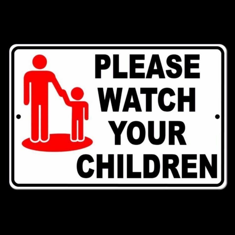 Please Watch Your Children Sign swimming neighborhood safety warning SNW003