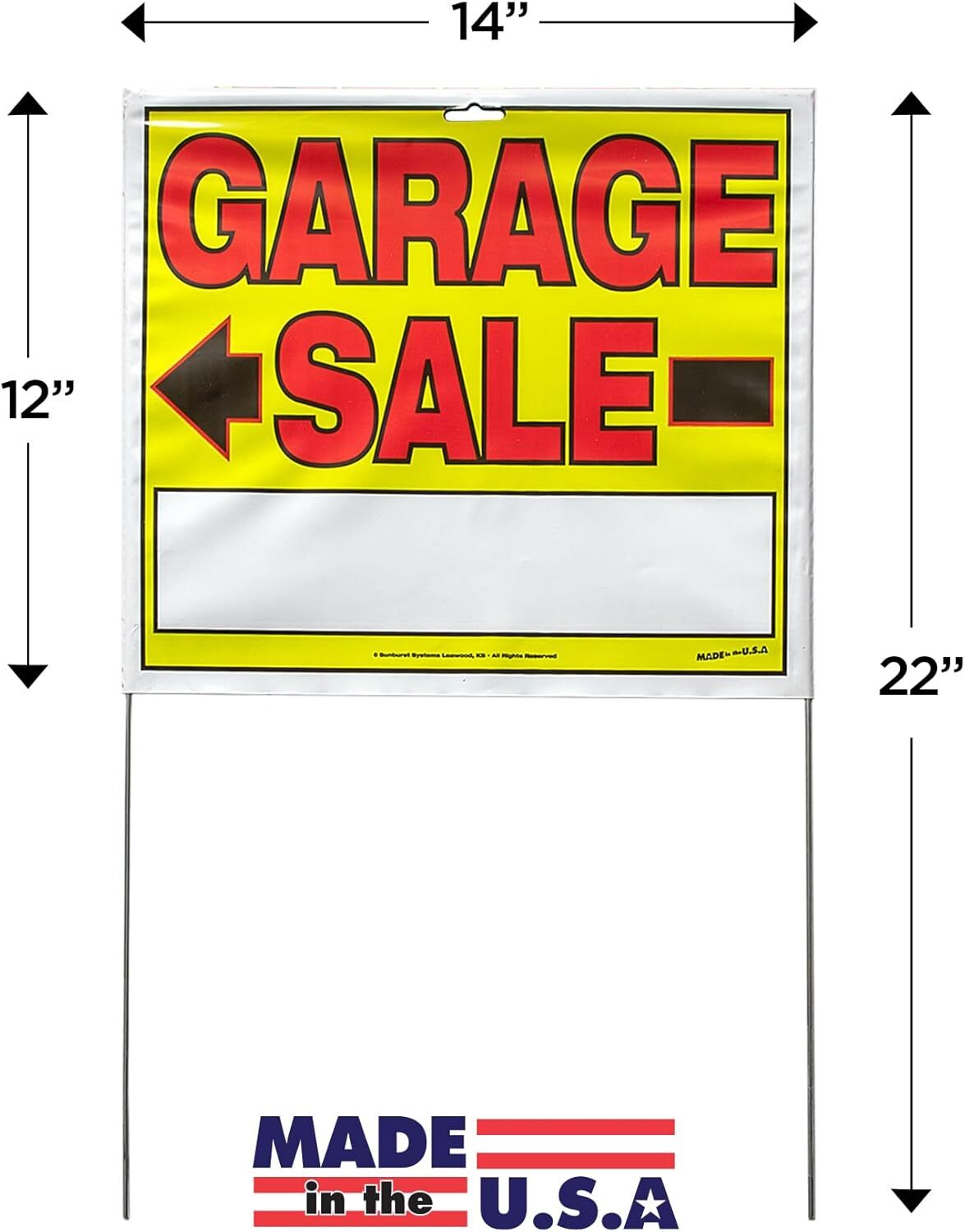 10 Pack All Weather Garage Sale Signs With Wire Stakes Highly Visible Directi…