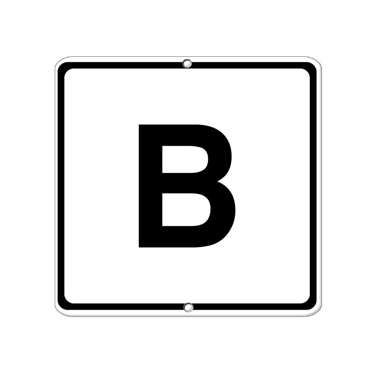 Aluminum Square Metal Sign Multiple Sizes Letter B Business Large & Number