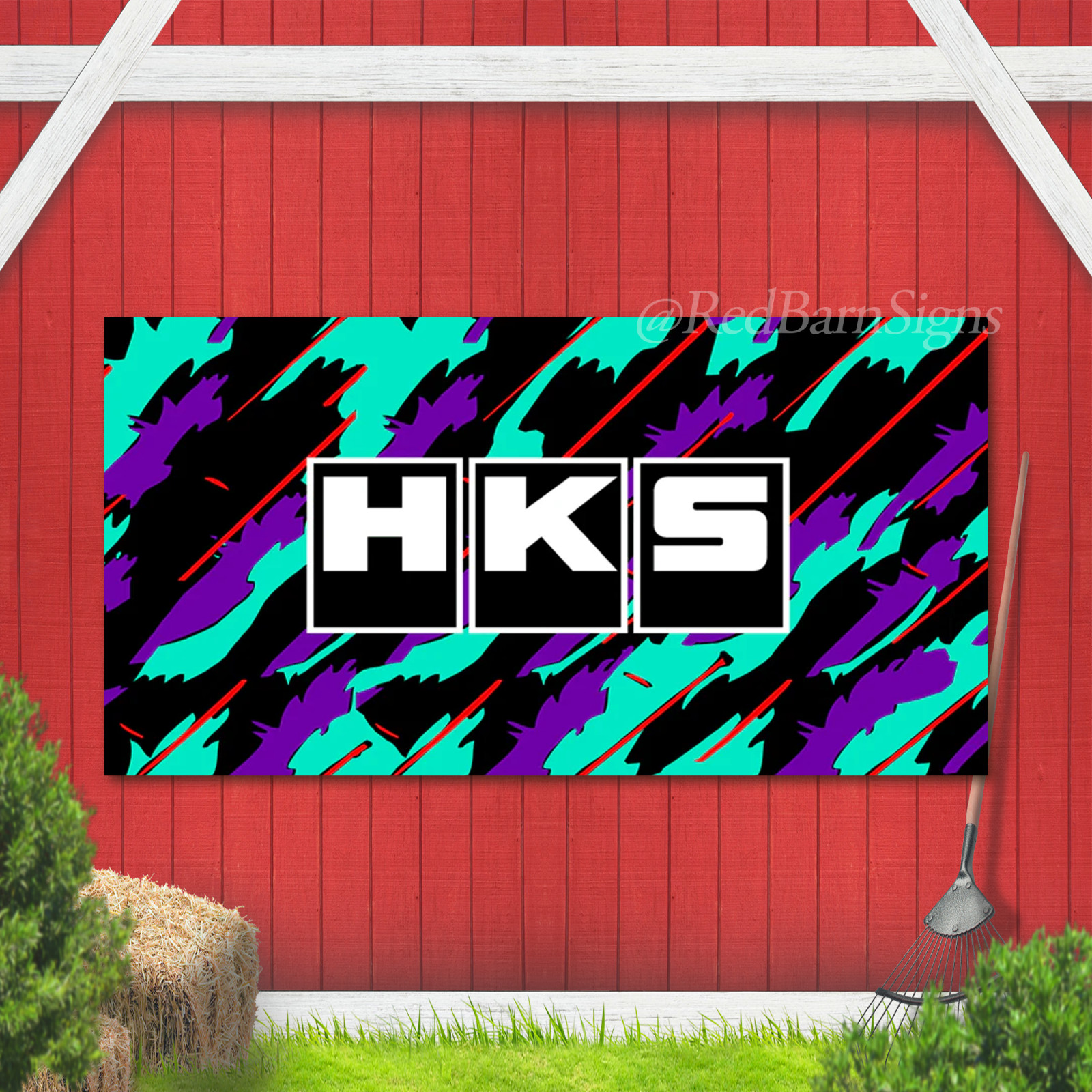 HKS Power Japan Nobori Banner Flag Garage Sign JDM
