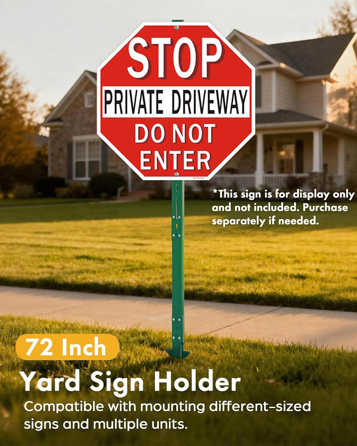 72-Inch Heavy Duty Metal Sign Posts, 6Ft Tall Lawn Sign Stakes for Outdoor Signs