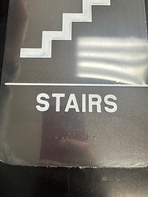 ADA Compliant Plastic Stairs Sign with Braille – 6″x9″