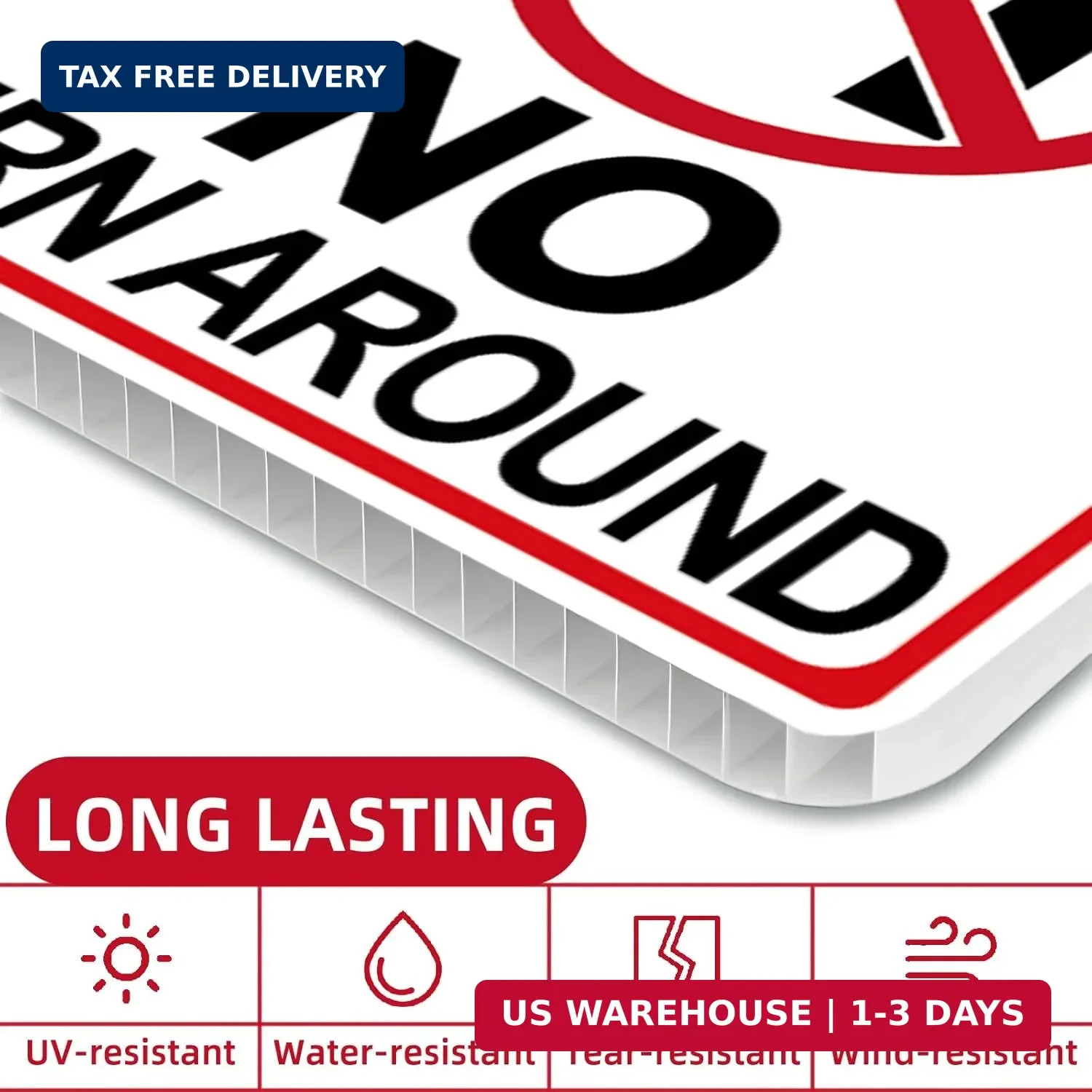 No Turn Around Driveway Sign, 2 Pack Private Driveway Signs 14″x10″ Double-Sided