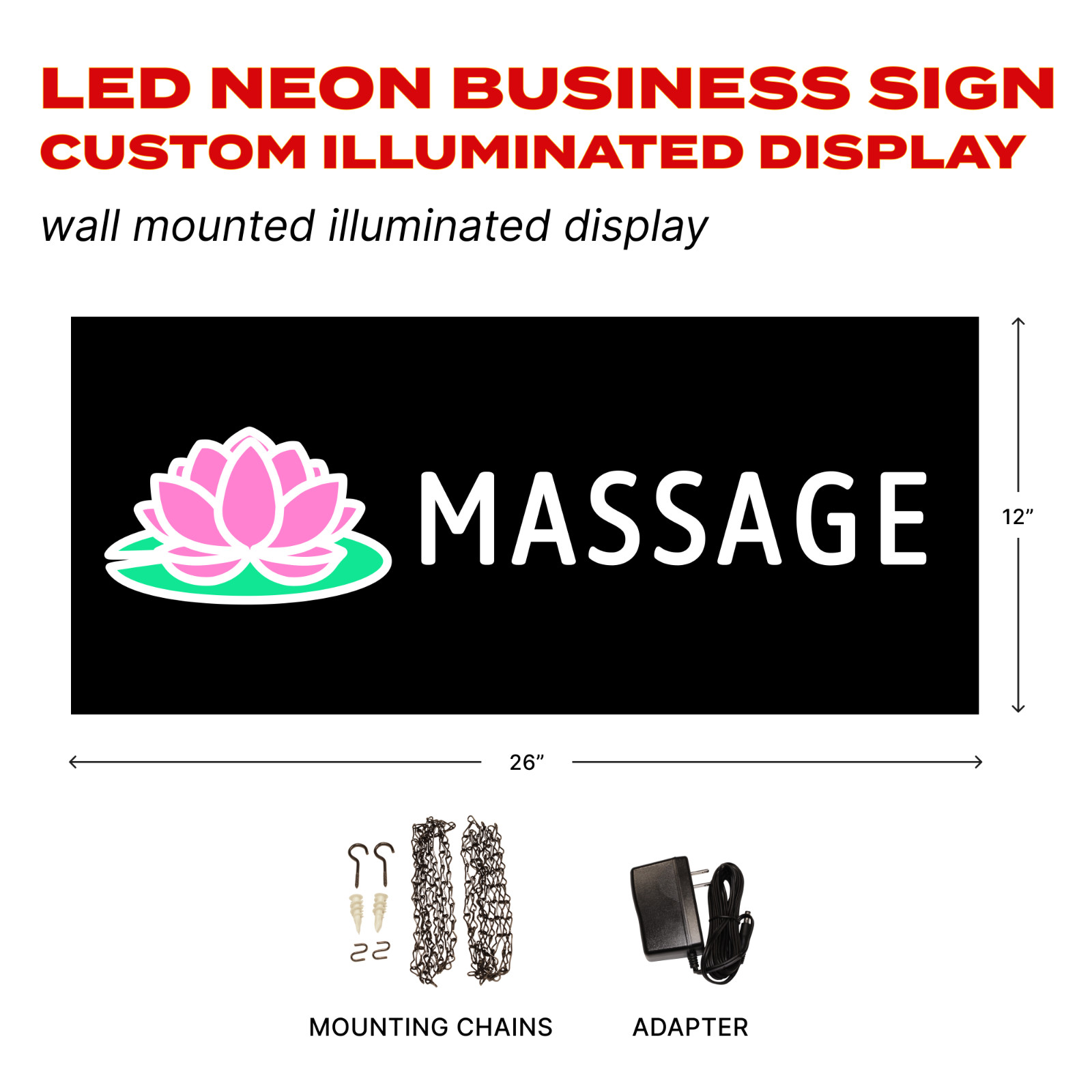 Pro-Lite *NEW* LED NANO SIGN – Massage with Lotus