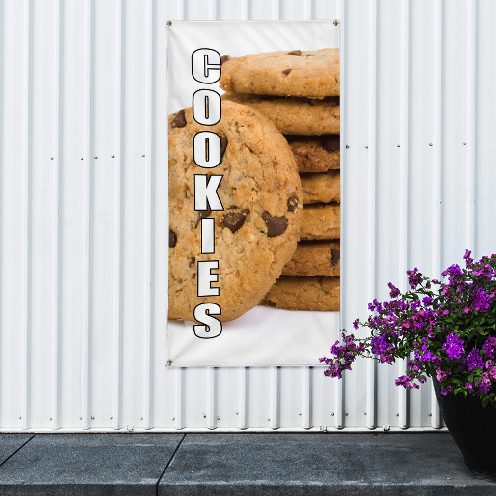 Vertical Vinyl Banner Multiple Sizes Cookies Food and Drink Restaurant and Food