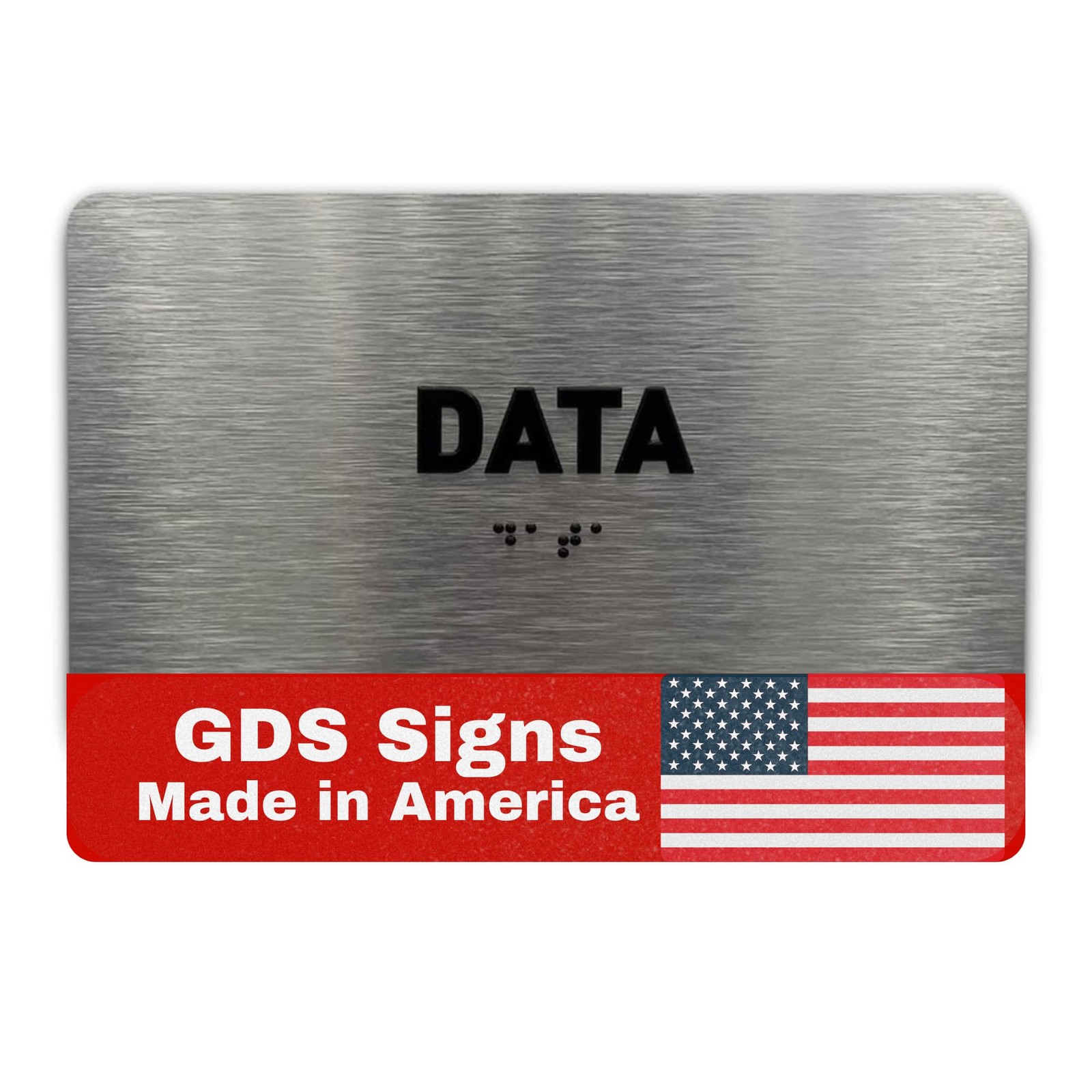 ADA Compliant Utility Sign Grade 2 Braille Brushed Aluminum 7×4 Inch Decor