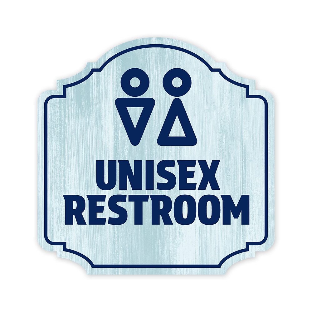 Heritage Plus Unisex Restroom Wall or Door Sign | Gender Neutral Bathroom