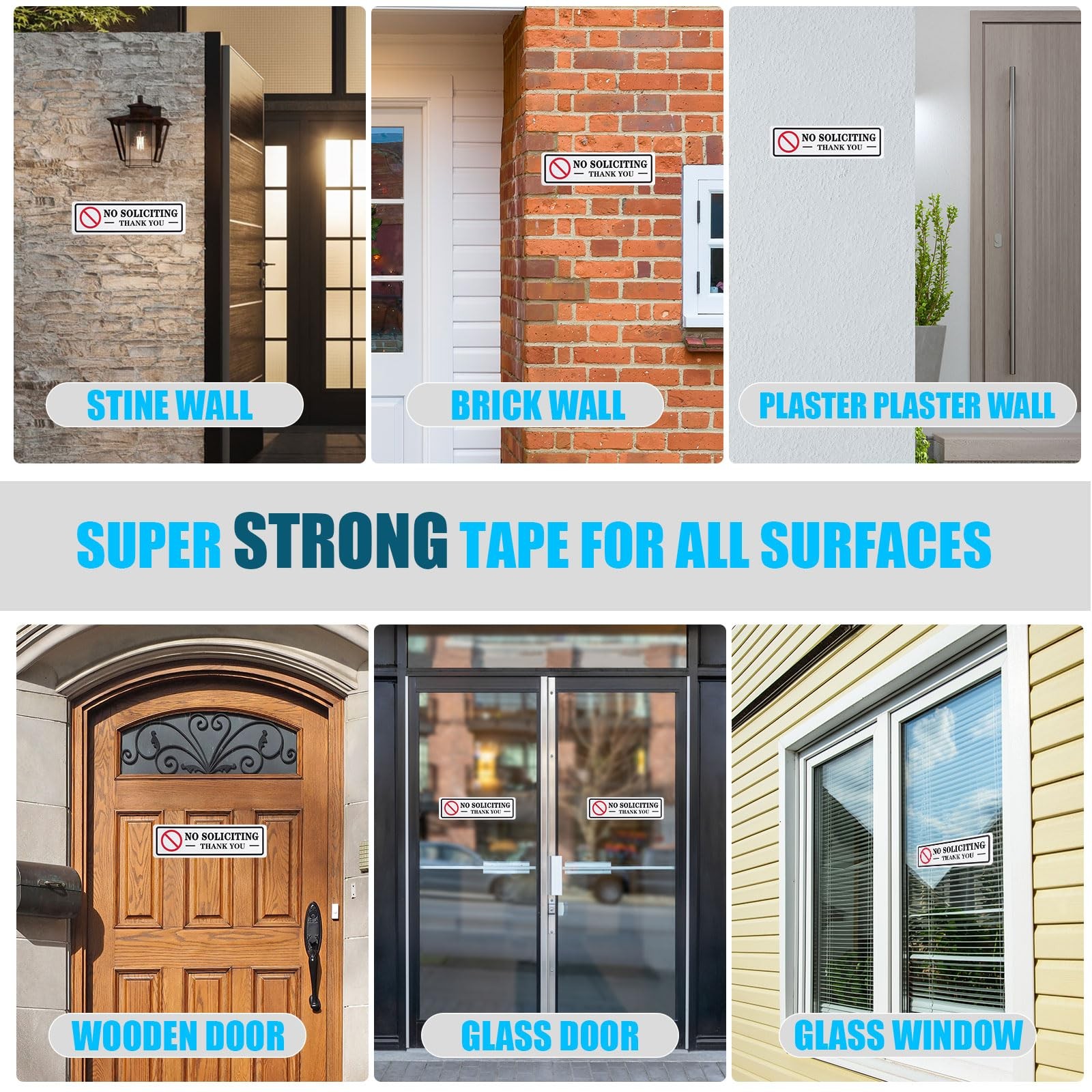 2 Pack No Soliciting Sign for House That Keeps Solicitors Away, 2 Super Strong T