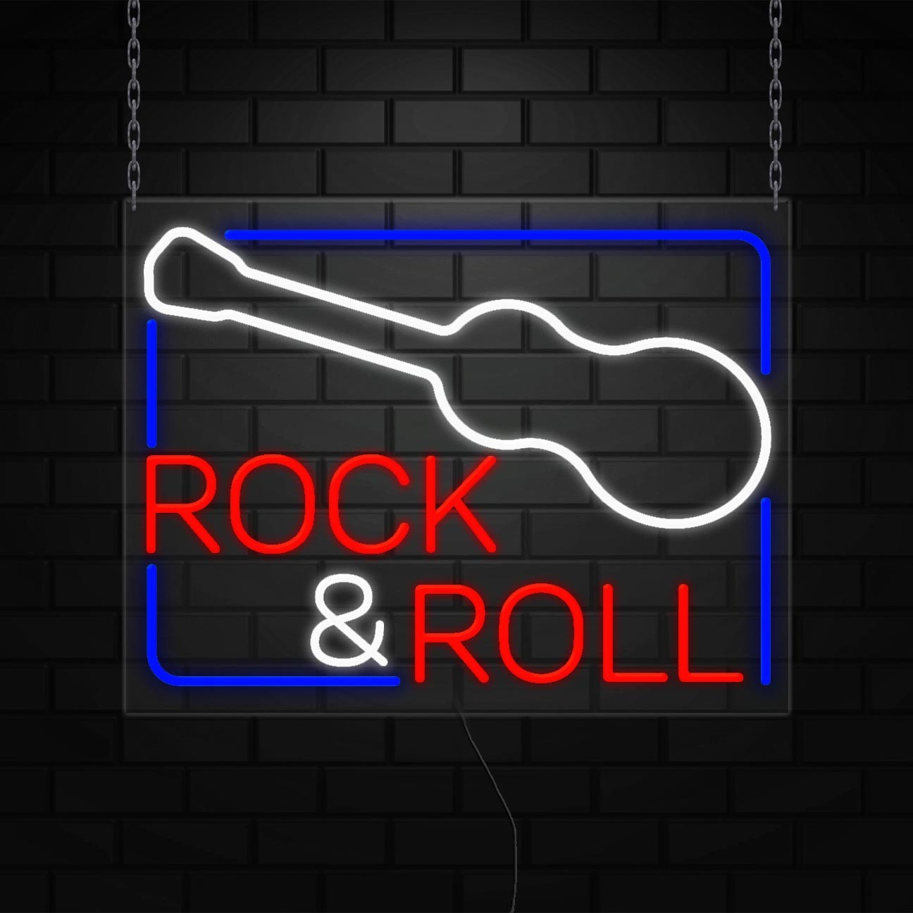 Rock & Roll Sign for Business Displays | LED Flex Neon | 31″W x 24″H x 1″D