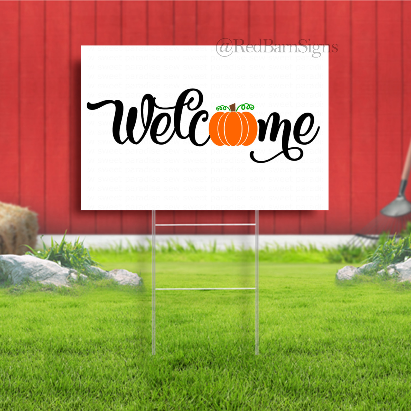 Welcome Pumpkin Sign, Fall Yard Sign, Welcome Sign