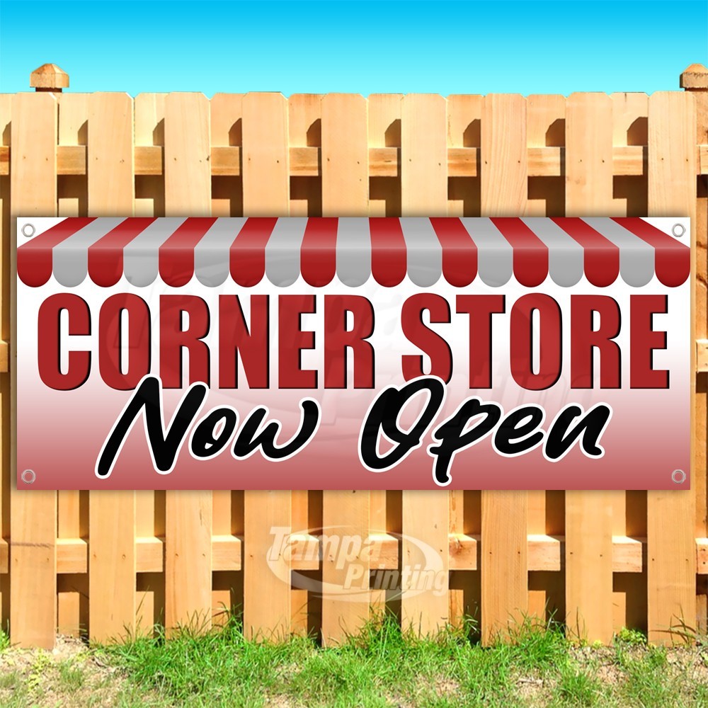 CORNER STORE NOW OPEN Advertising Grocery Vinyl Banner Flag Sign USA SB10733