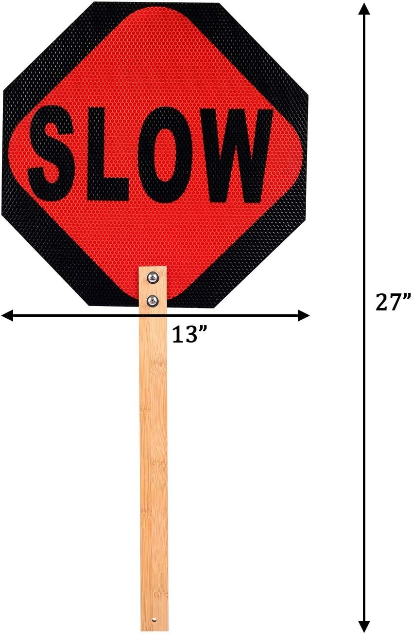 Portable 13-Inch Reflective Stop Sign – Convenient Handheld Traffic Control Tool
