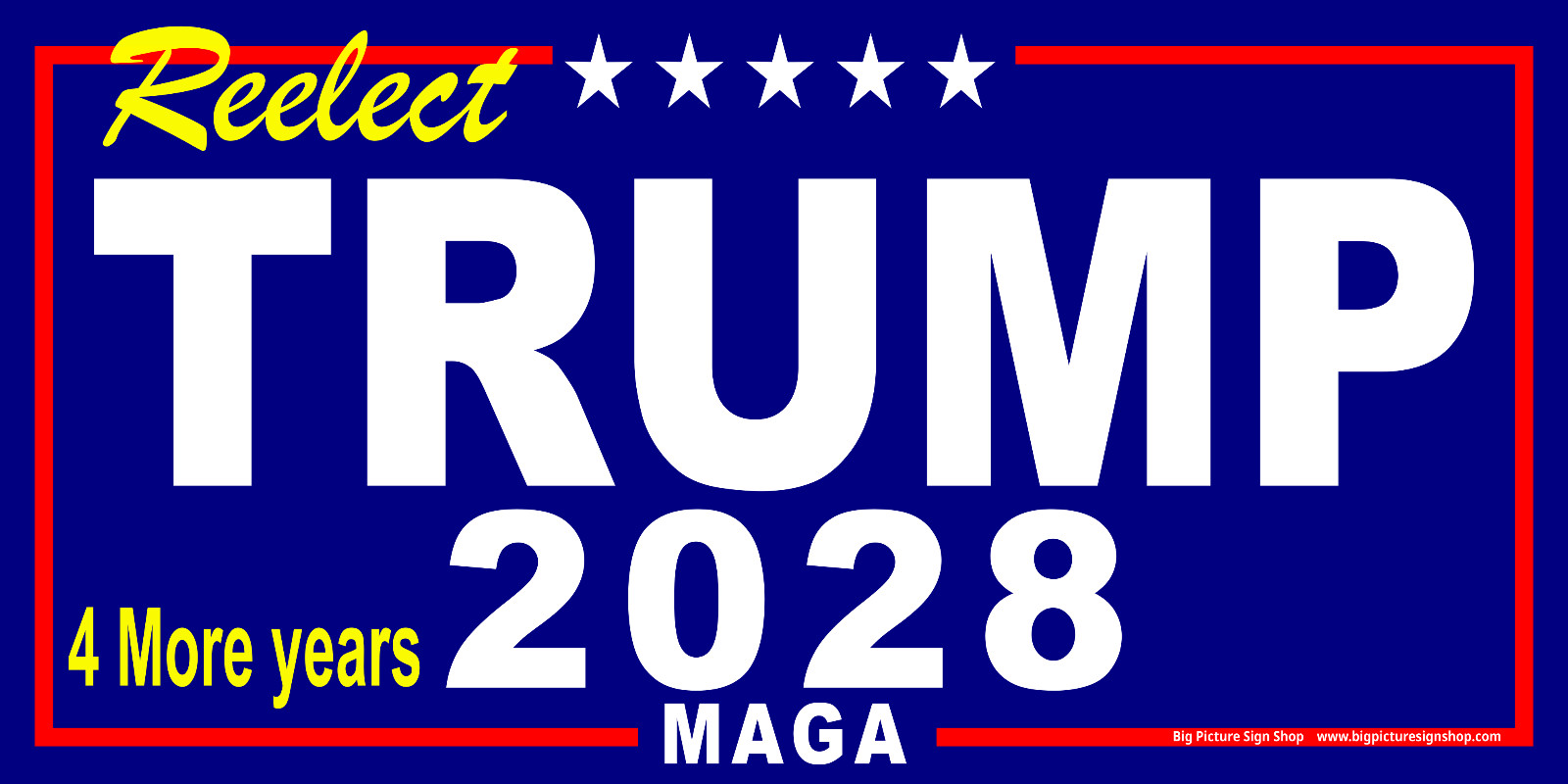 Reelect TRUMP 2028 4 More Years -HUGE & LARGE -Blue Banners -Reinforced-USA MADE