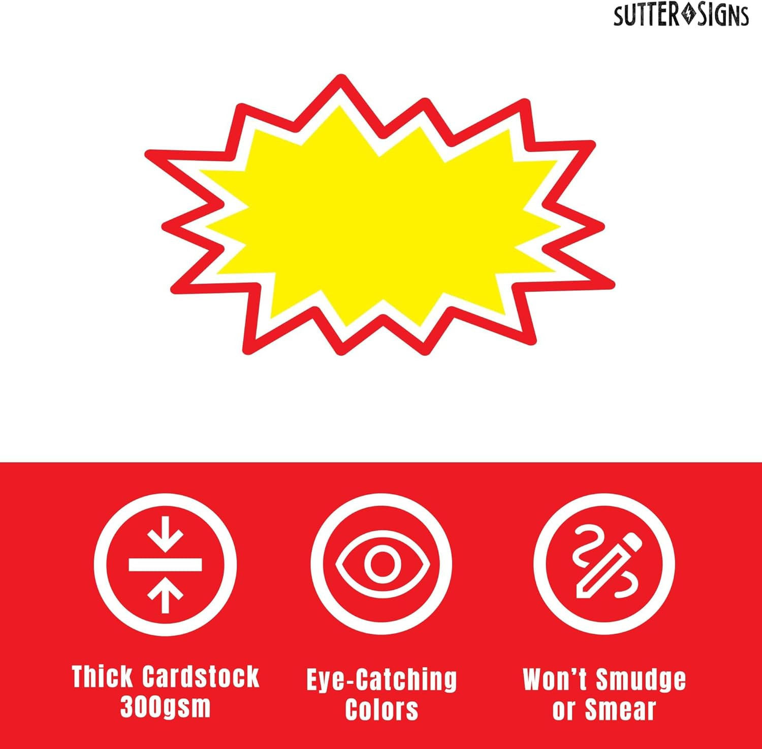 Starburst Signs with Stickers 200Pcs | Price Tags for Garage, Estate, Yard Sales