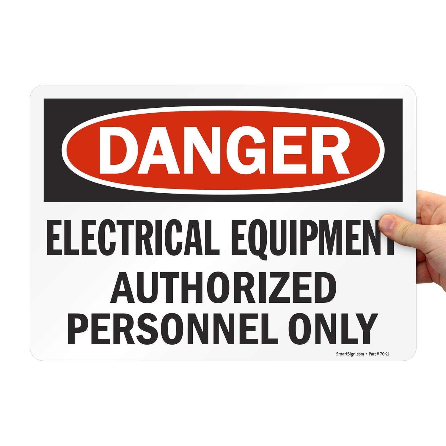 U91488ND10x14 Danger Electrical Equipment Authorized Personnel Sign 10x14In