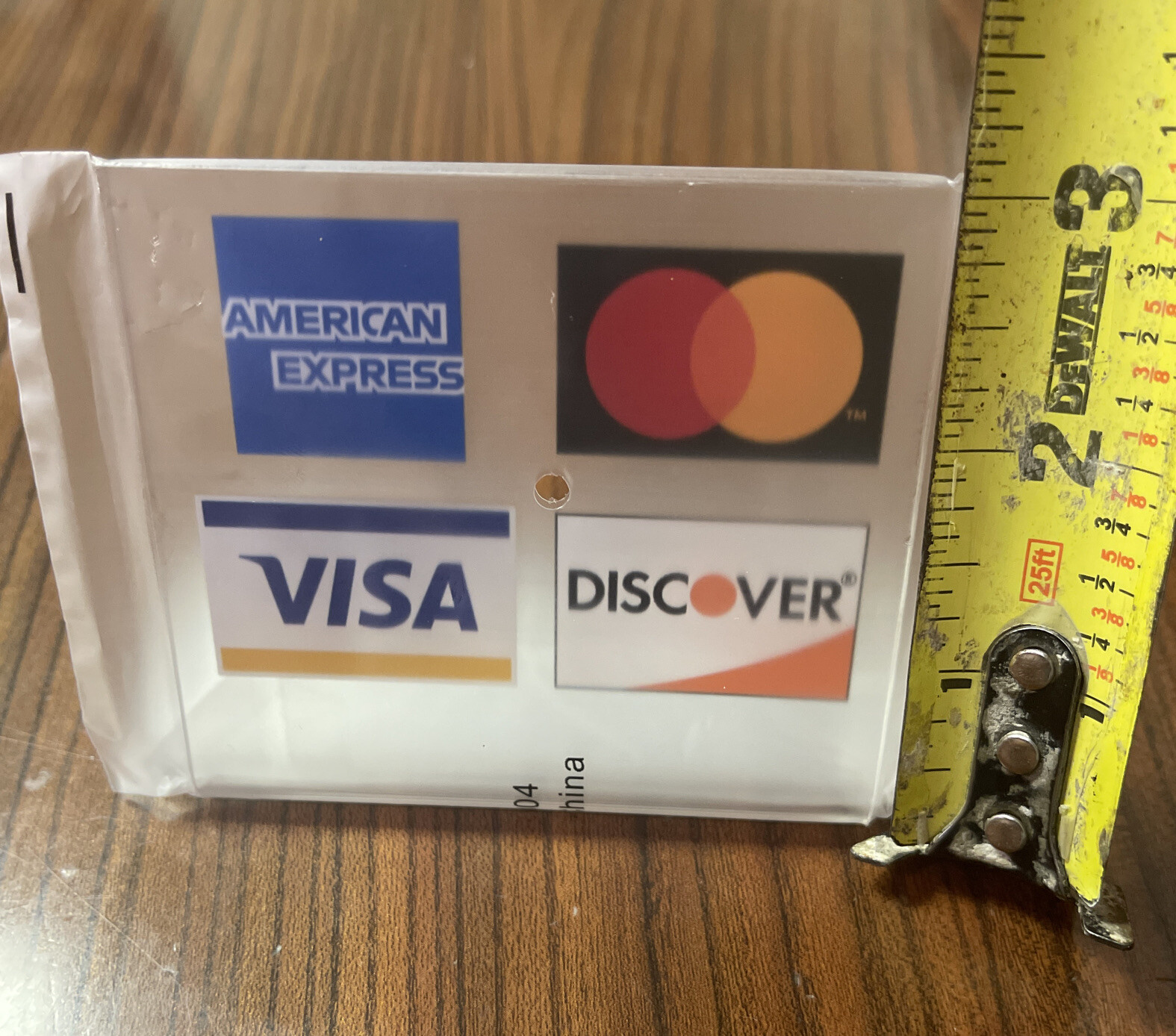 Acrylic Countertop Accept Credit Card Register Sign Visa Mastercard Stand NEW