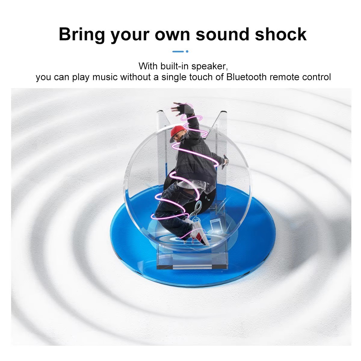 3D Holographic Advertising Lights LED Desktop Model Fan Screen with Audio Playba