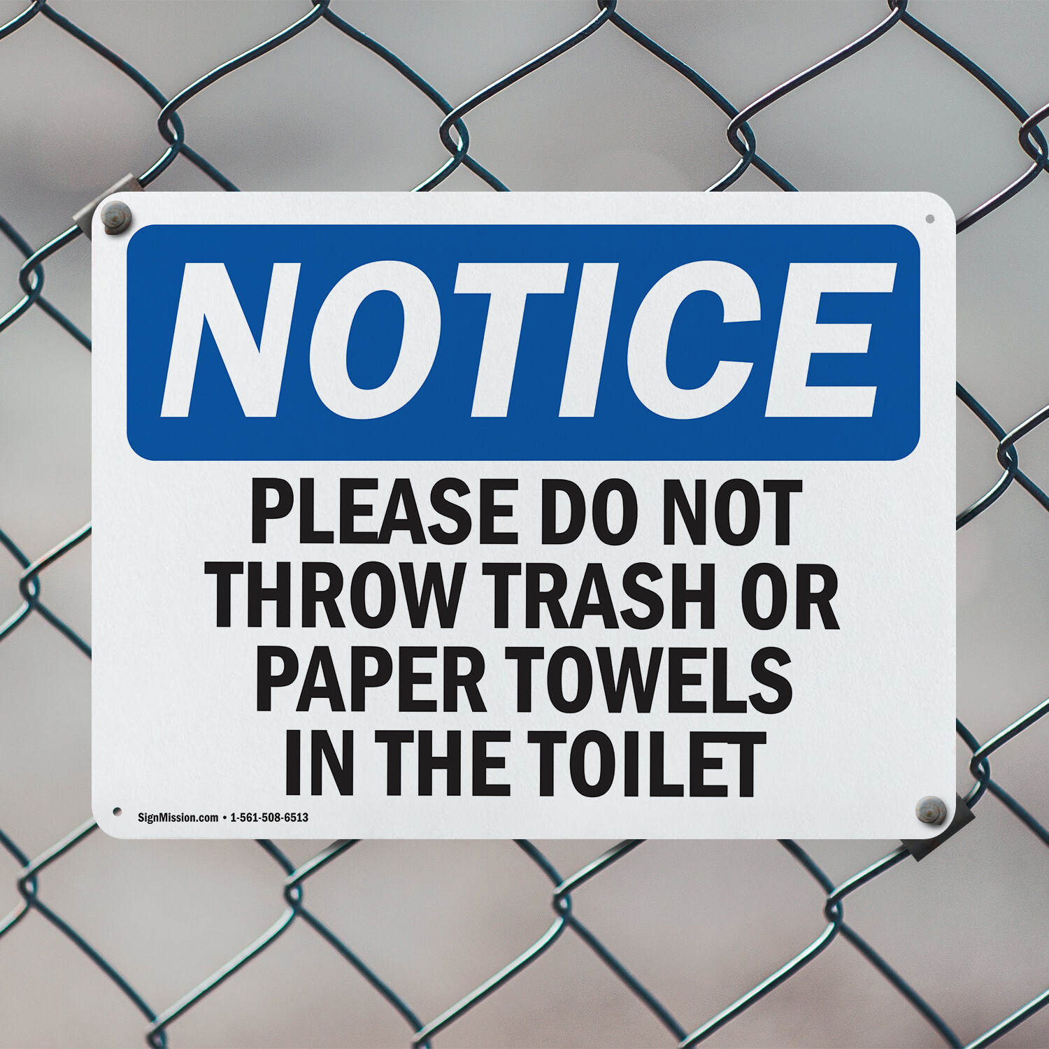 (2 Pack) Please Do Not Throw Trash Or Paper Towels OSHA Notice Sign Decal Metal