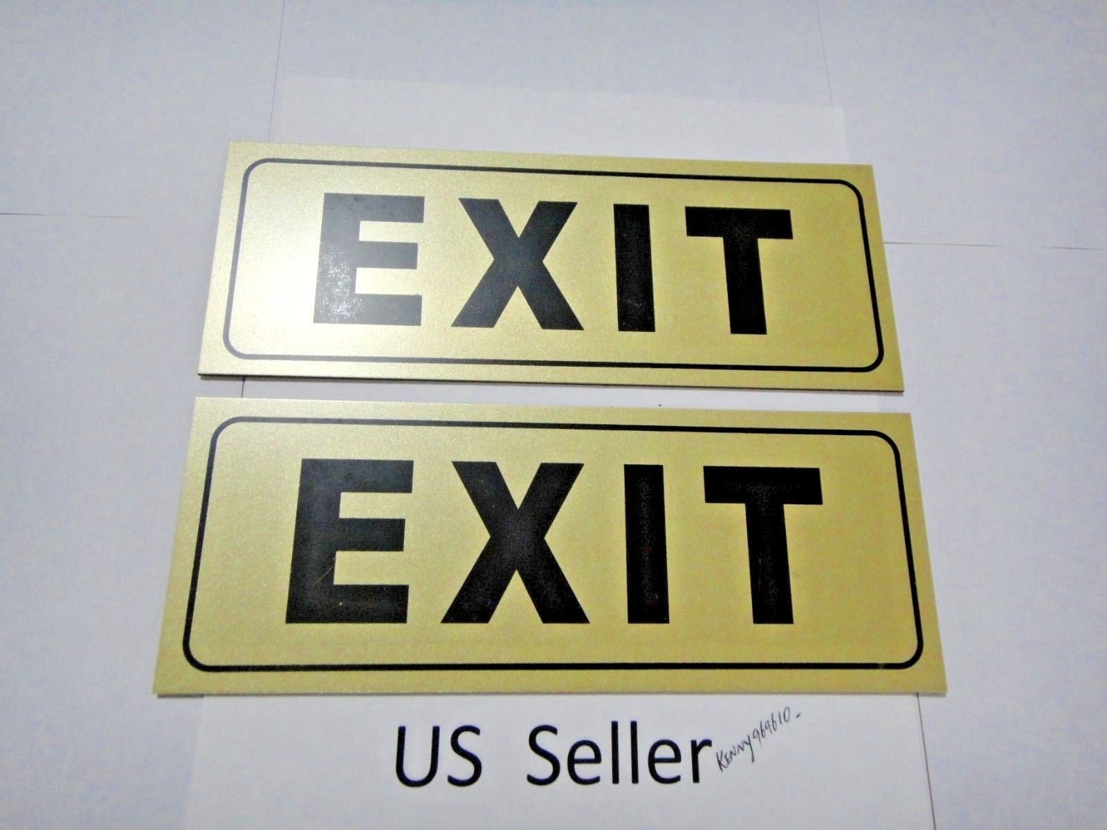 2 Pcs Gold & Black ” EXIT ” Sign 3.75 x 9.5 inch decal/sticker US Seller