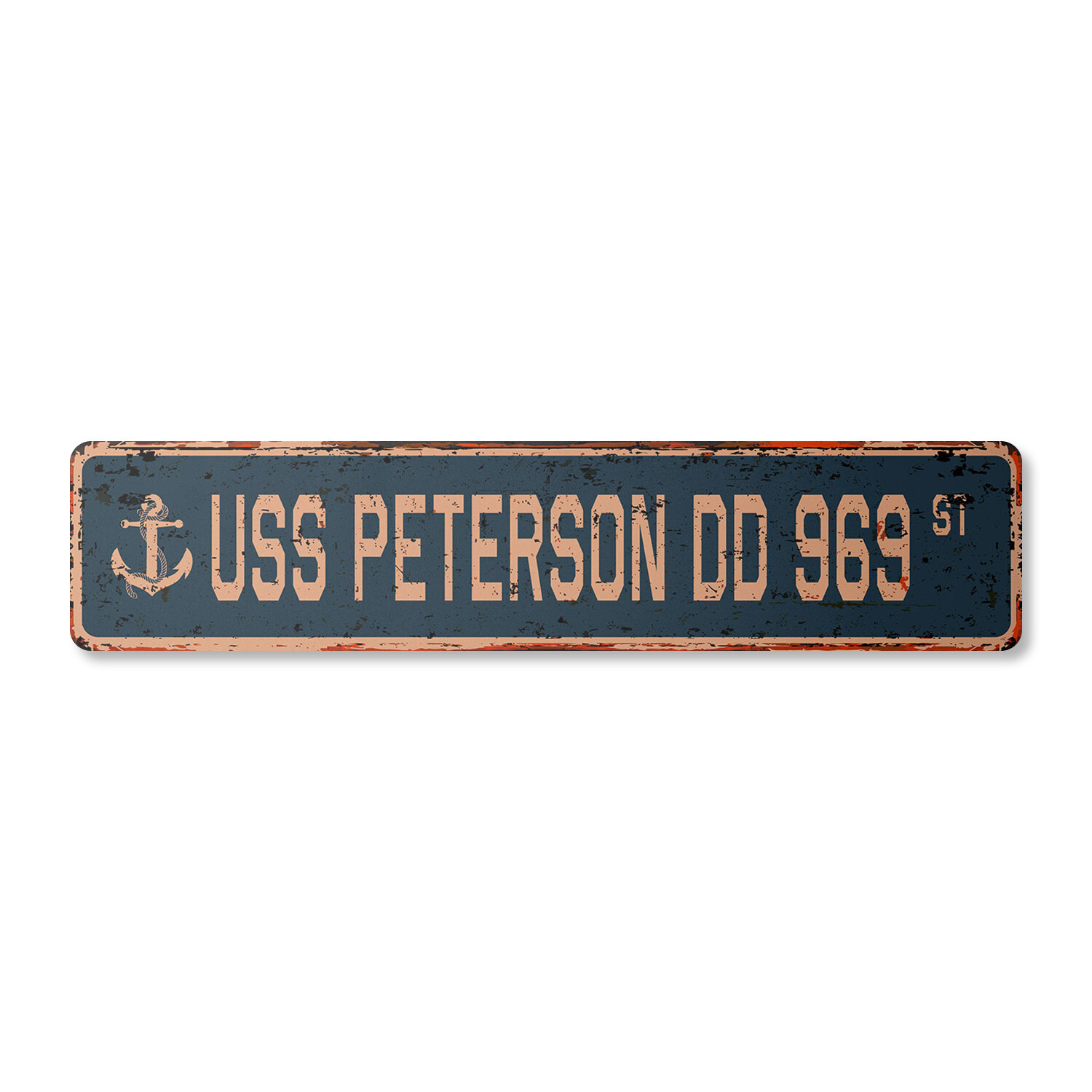 USS PETERSON DD 969 Vintage Street Sign us navy ship veteran sailor rustic gift