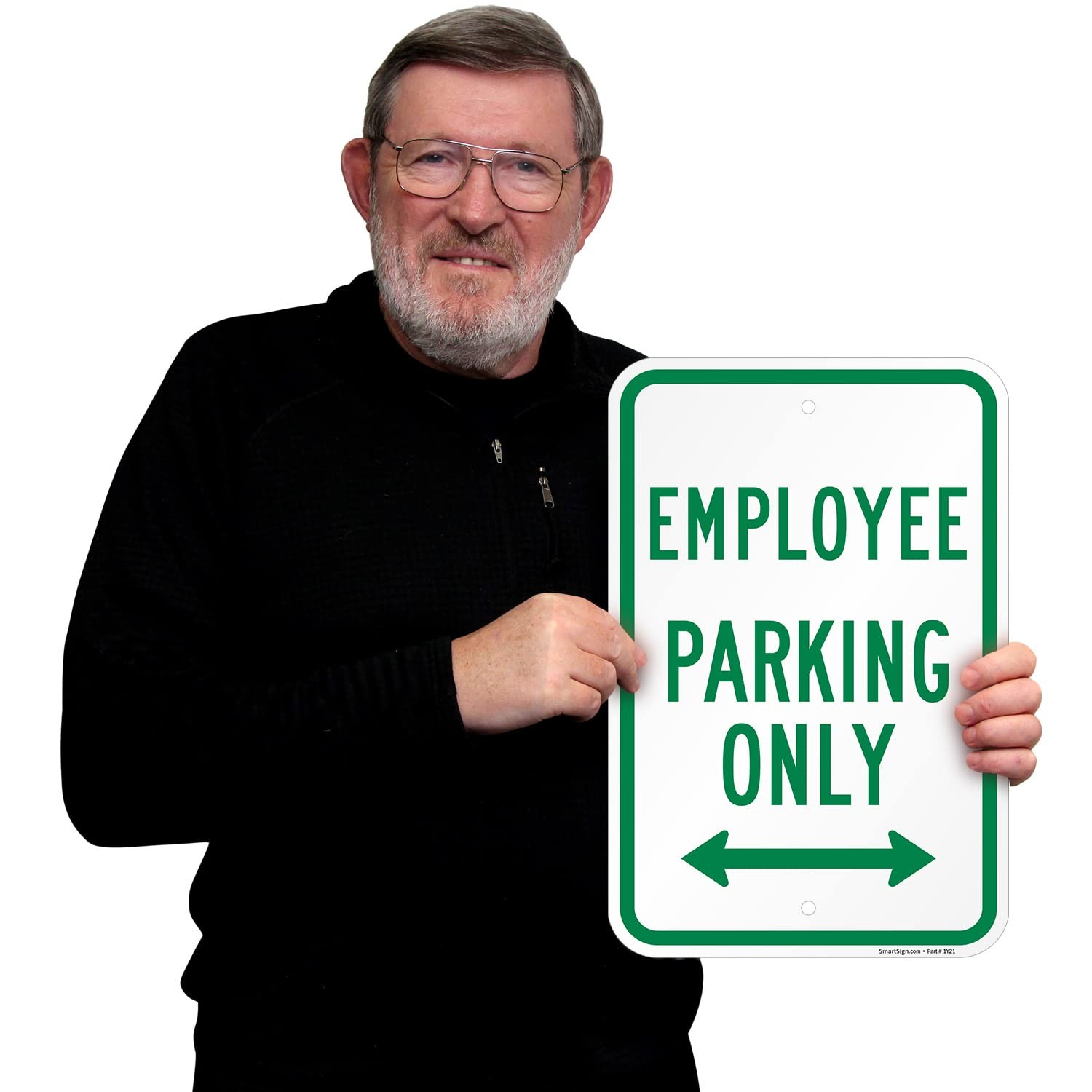 Employee Parking Only Sign with Bidirectional Arrow | 12 x 18 Aluminum