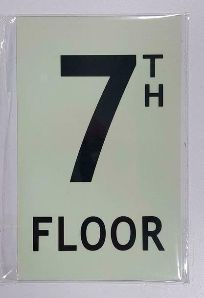 Floor number Seven (7)Sign HEAVY DUTY / GLOW IN THE DARK “FLOOR …REF24-1027