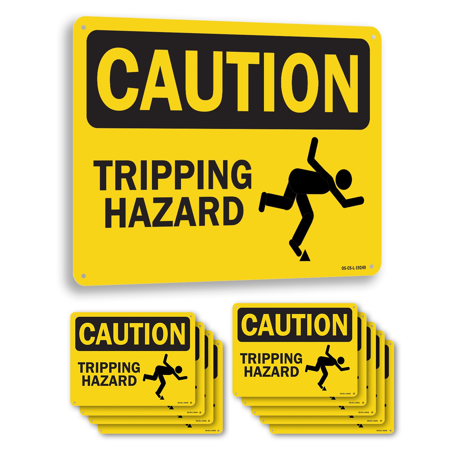 Tripping Hazard OSHA Caution Sign Metal, Plastic, Or Decal – 5 or 10 Pack