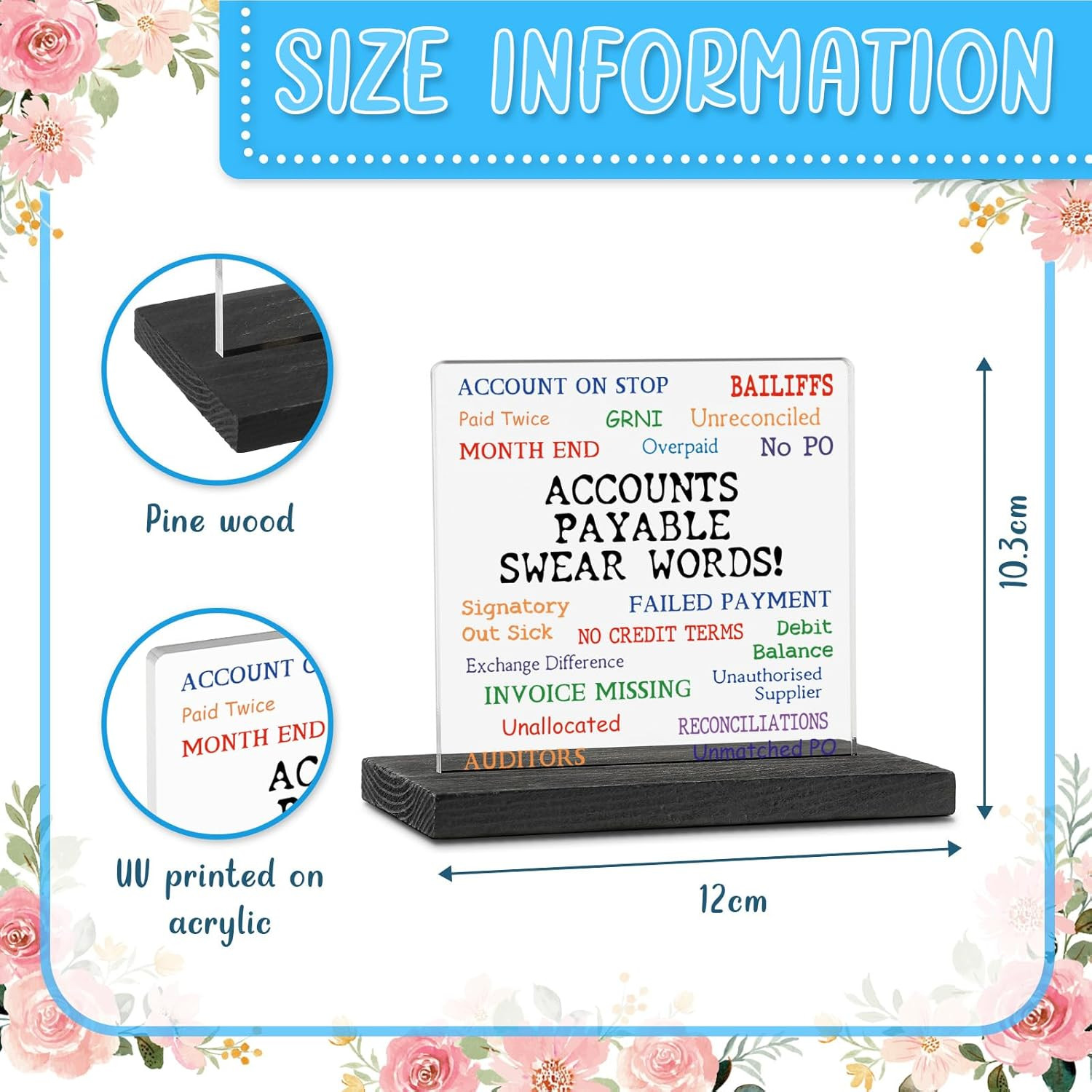 Accounts Payable Funny Gifts Definition Accountant Acrylic Sign Desk Decor