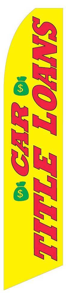 Car Title Loan Windless Custom Designed Advertising Swooper Banner Flag And Pole