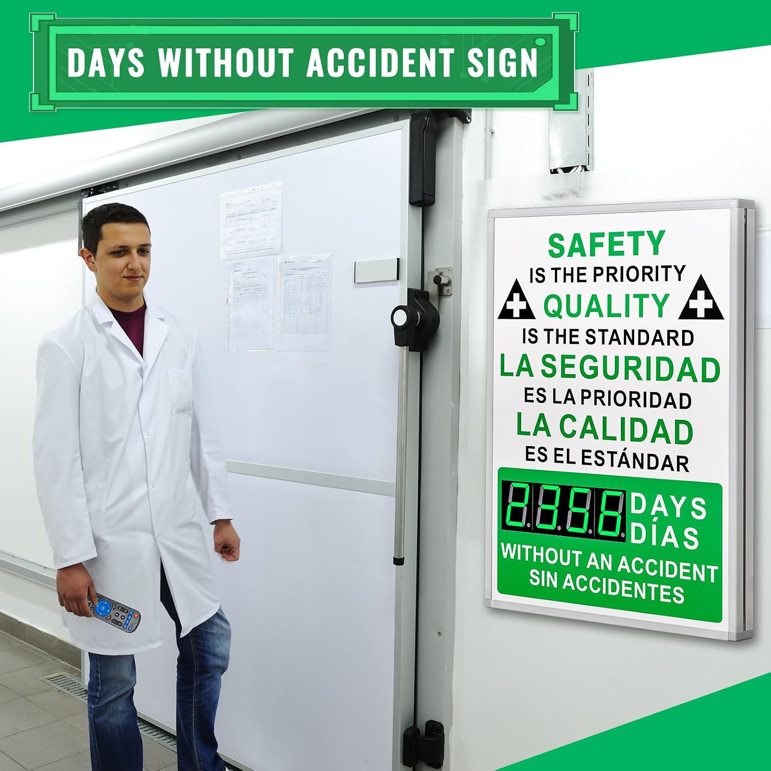 Days Safety Is the Priority without Accident Sign Electronic Safety Scoreboard 2