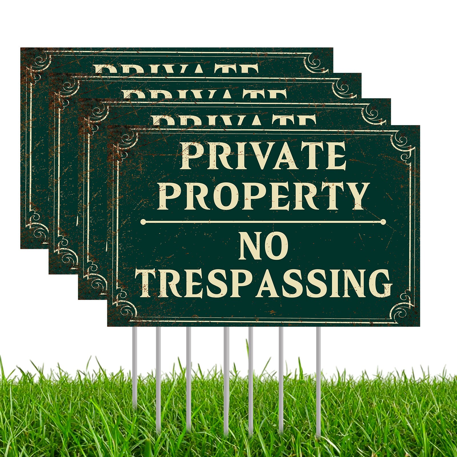 Private Property Signs No Trespassing Yard Signs with H-Stakes Protect Your Home