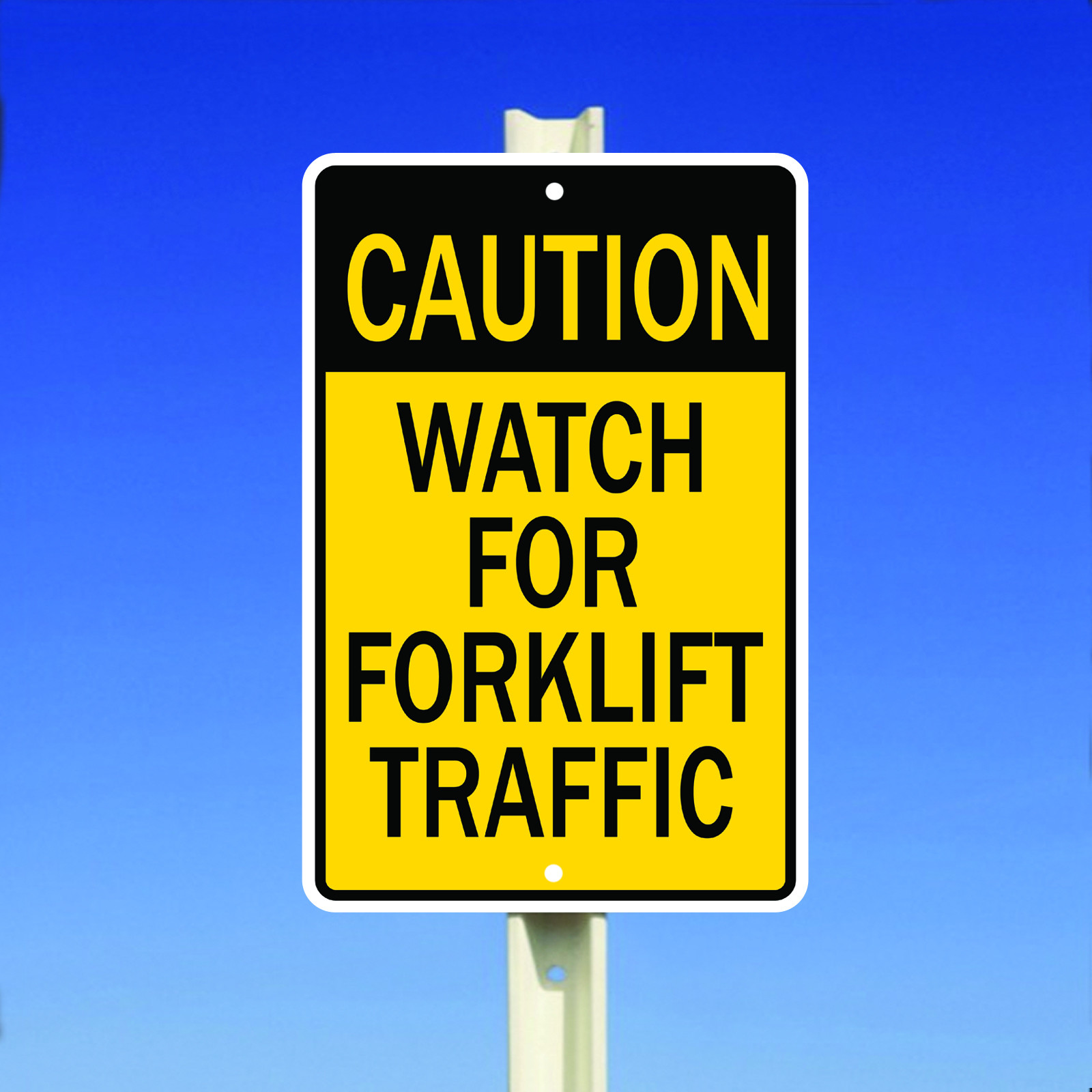 Caution Watch For Forklift Traffic Warehouse Safety Metal 8×12 Sign
