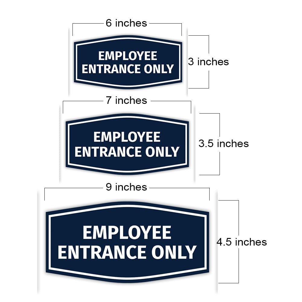 Large Fancy Employee Entrance Only Sign With Adhesive Tape Black Door Plaque