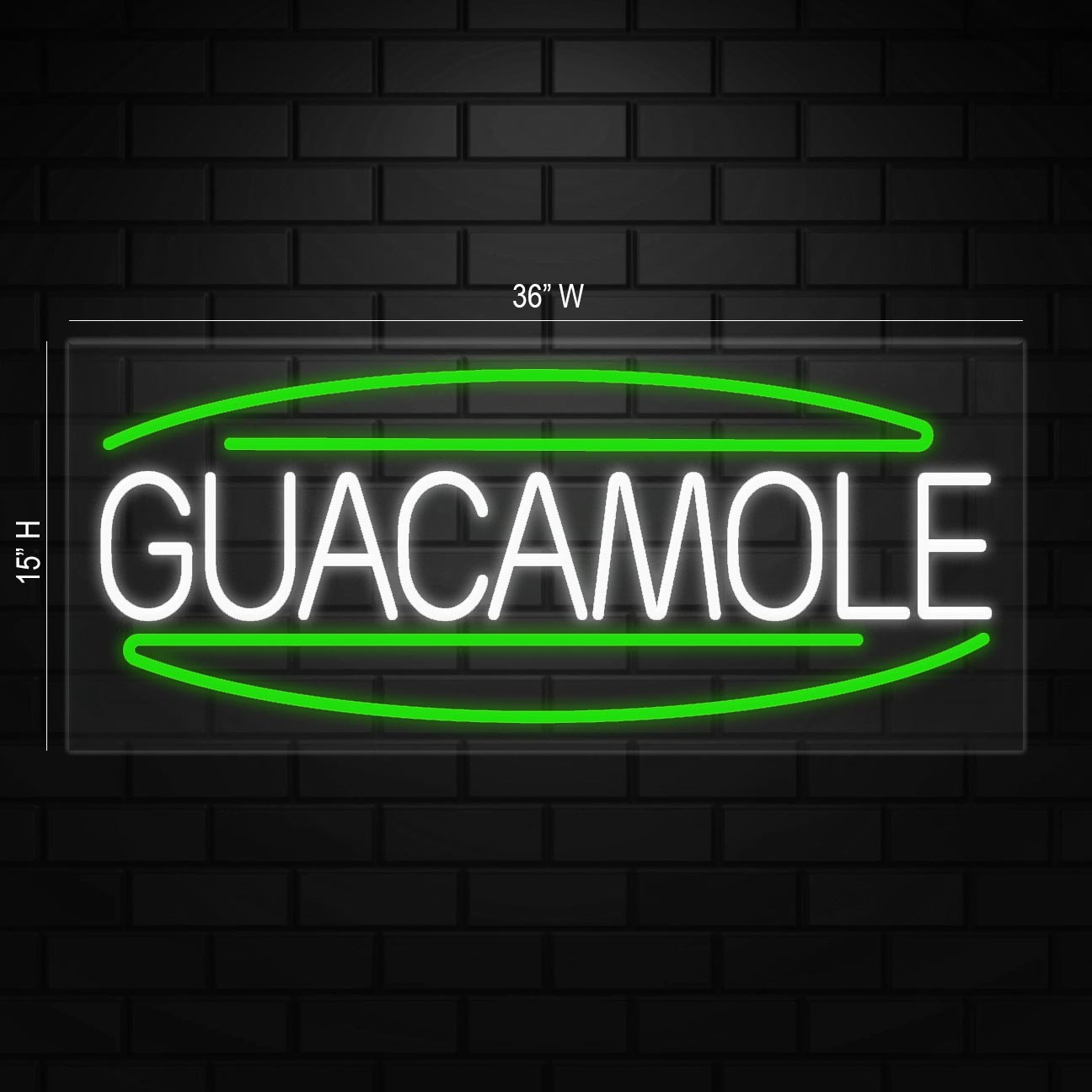 Guacamole Neon Sign for Retail Displays | LED Flex Neon | 32″W x 13″H x 1″D