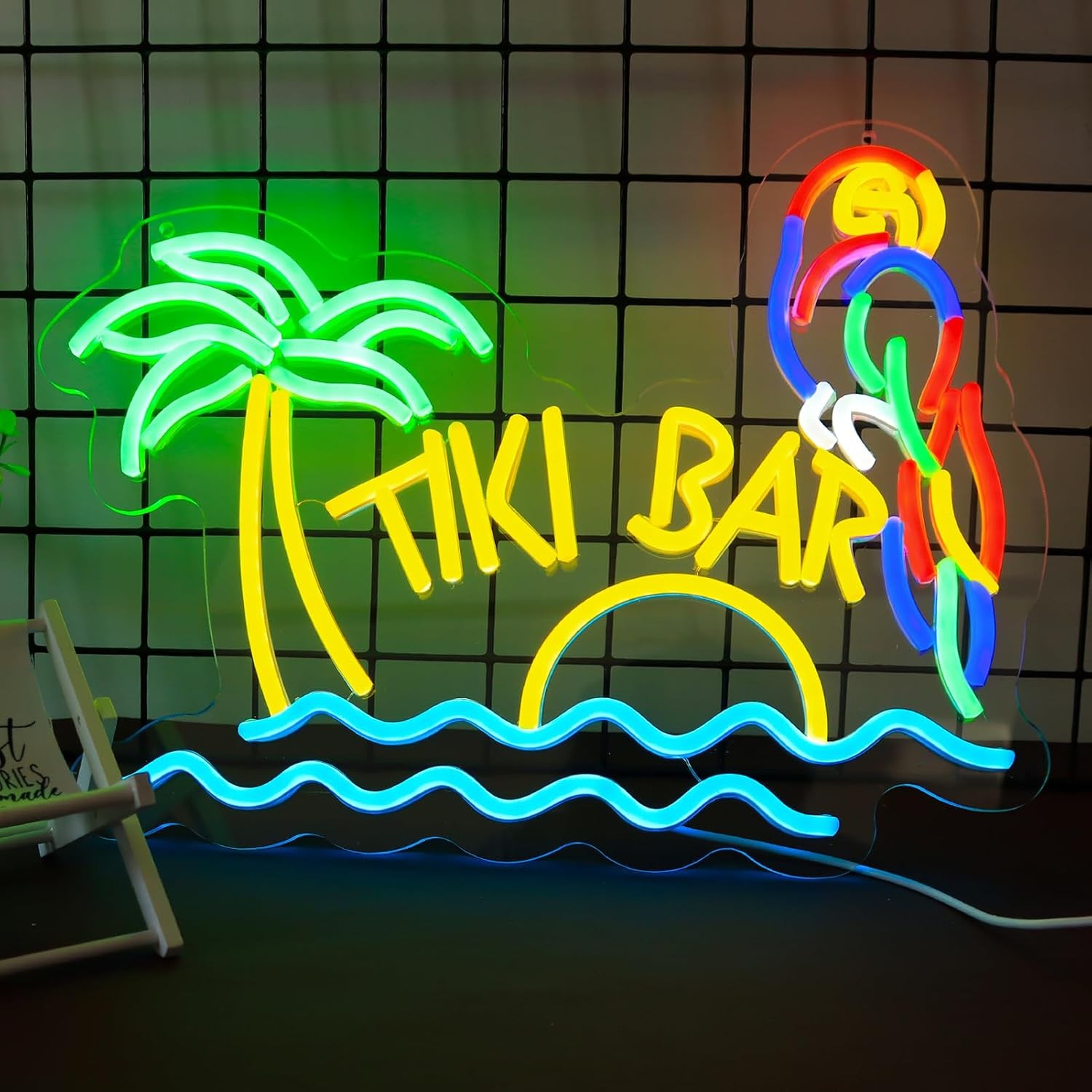 LED Neon Tiki Bar Signs Dimmable Beach Theme Wall Decor Hawaii Pool Bar Party Gi