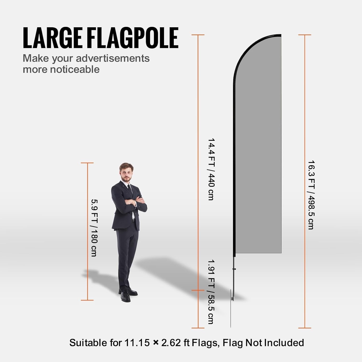 Heavy Duty 16.3 Ft Swooper Flag Pole Kit 4 Pack – Durable Aluminum/Fiberglass…