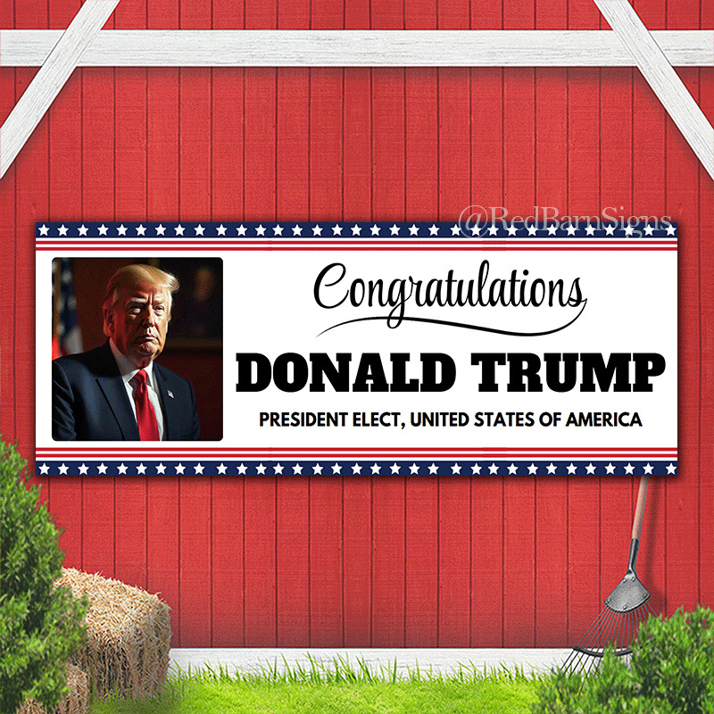 Congratulations Donald Trump President elect USA Banner