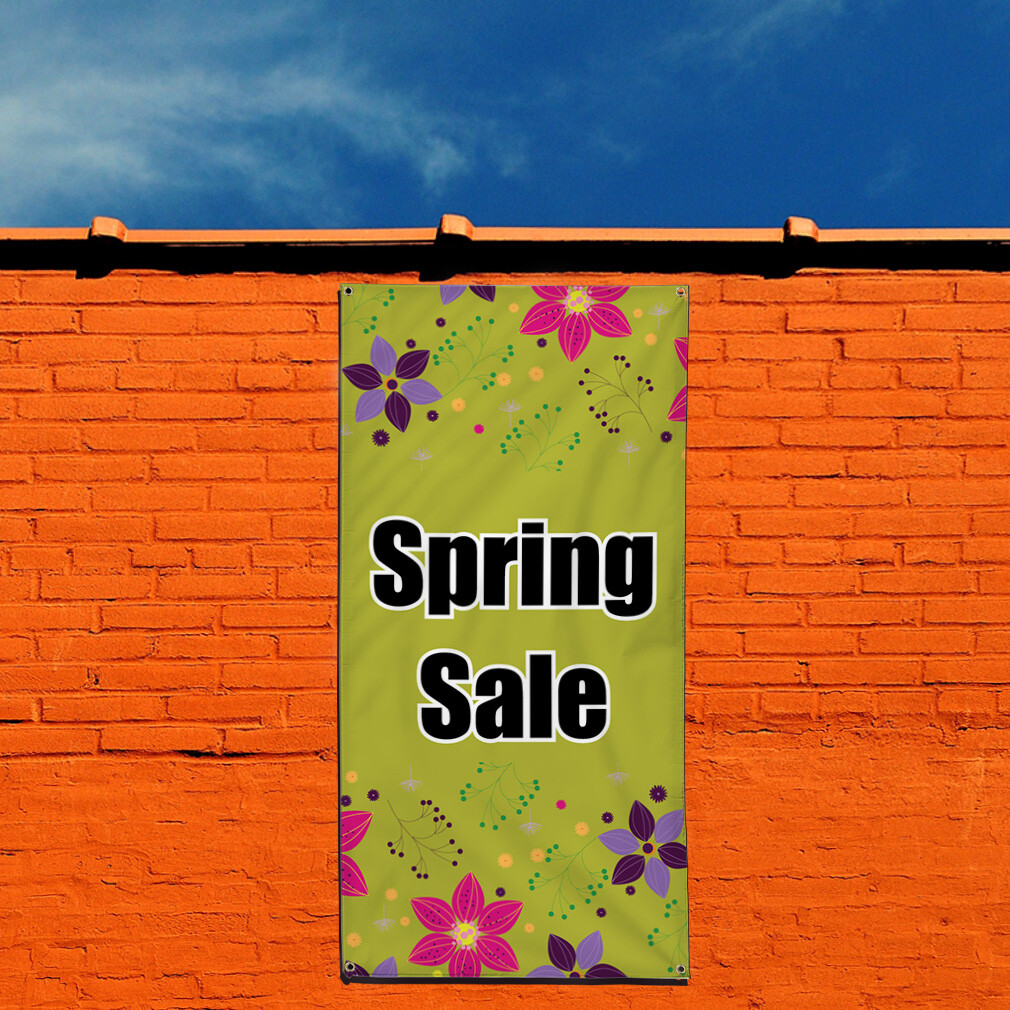 Vertical Vinyl Banner Multiple Sizes Spring Deal Green Business Outdoor