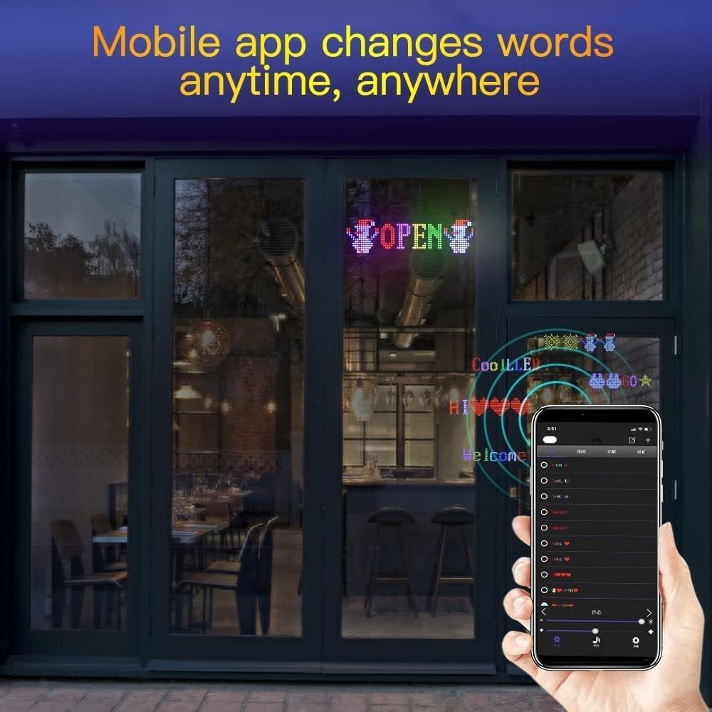 Devil Eyes Light: Programmable Bluetooth LED Sign for Cars & Decor