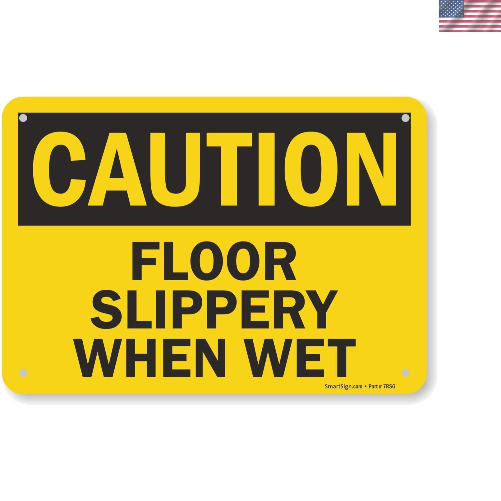 Plastic Caution Sign – 7” x 10” Slippery When Wet – Easy Mounting & Safe Design